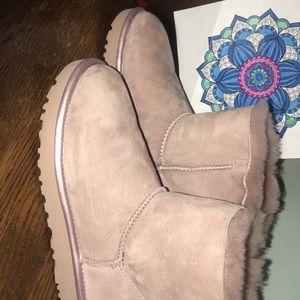 Mini Bailey Bow Metallic Dusty Rose